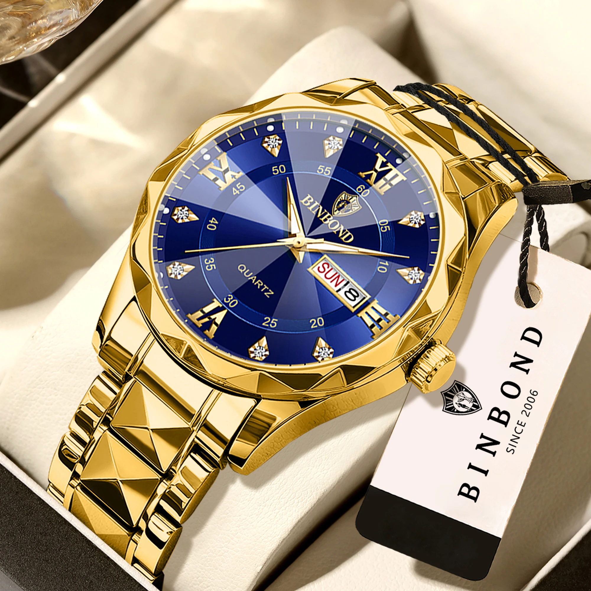 Men's Original Waterproof Quartz Watch with Week Display