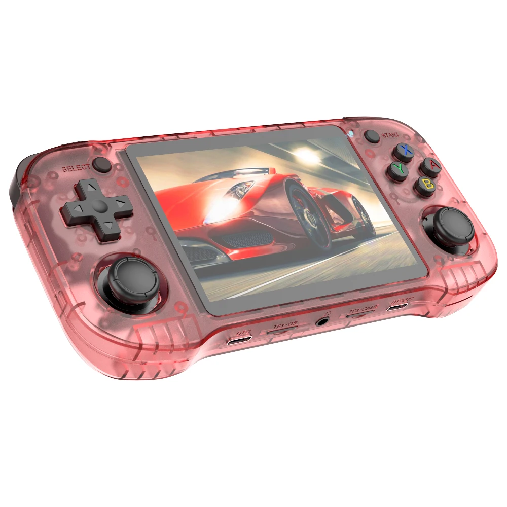 R46H Console Rétro Portable – Écran HD IPS 4,5″ – Linux Open Source – 20x10x3 Cm – Rouge – 64 Go – Cadeau Jeux Classiques