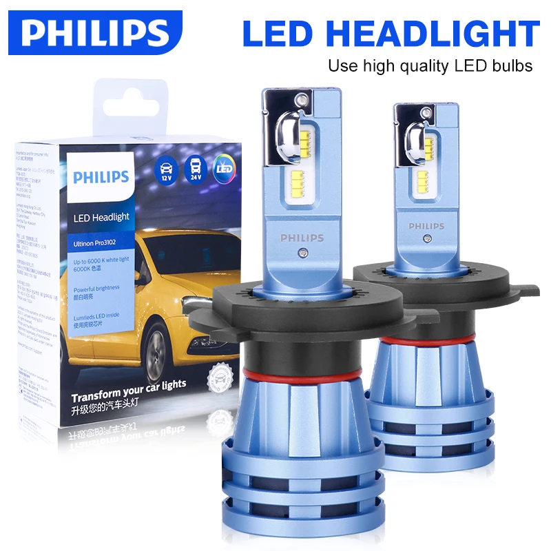 

Philips Ultinon Pro3102 H7 H4 LED Headlights H8 H9 H11 9012 Hir2 9005 9006 HB3 HB4 Canbus 6000K No Error For Car Lights 12V 24V