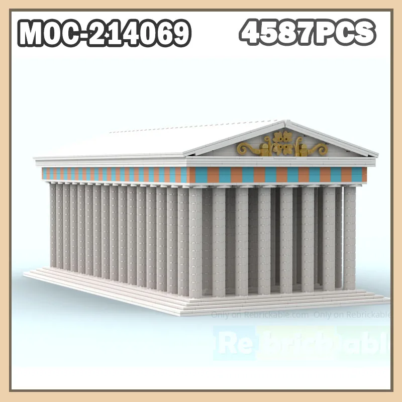 

MOC-214069 Модульный древний Парфенон в строительных блоках Модель Коллекция городских архитектур Серия DIY Настольные креативные игрушки