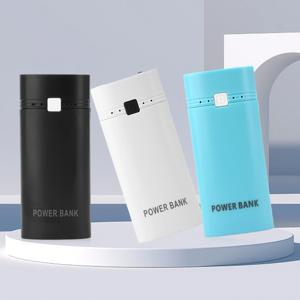 กล่องใส่แบตสำรองพกพาสำหรับแบตเตอรี่ 18650 กล่องเก็บของ DIY พร้อมช่องเสียบ USB 5V สำหรับชาร์จโทรศัพท์มือถือและอุปกรณ์อิเล็กทรอนิกส์