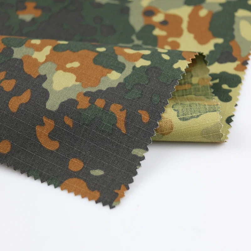 1.5M Width Germany Flecktarn Plaid Army Camouflage Fabric  Tactics TC Camo Polyester Cotton Cloth DIY