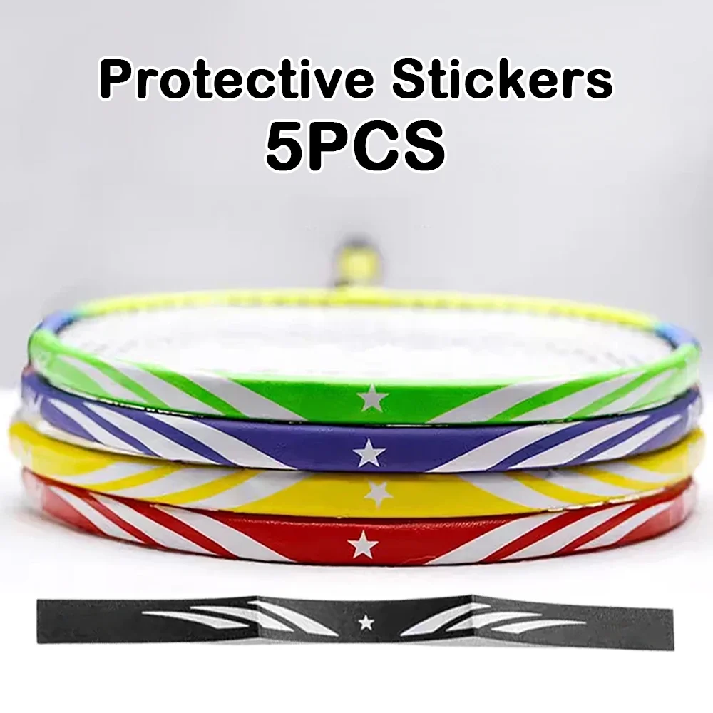 

5Pcs Badminton Racket Head Edge Protective Stickers Tennis Self Adhesive Racquet Frame Tapes Sports Wear Resistant Bat Stickers