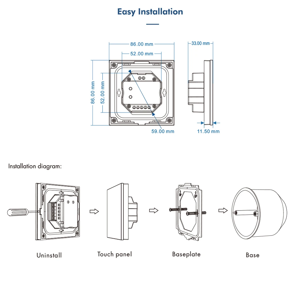 Imagem -03 - Controlador de Zonas Montado na Parede Dmx512 Montado na Parede Interruptor Dimmer Rgb Rgbw Dmx Controlo Remoto Controlador de Tira rf 24g