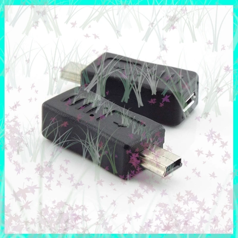 Portátil Micro USB hembra a Mini USB macho enchufe Jack 5Pin adaptador conector cargador convertidor negro teclado conversión enchufe E3