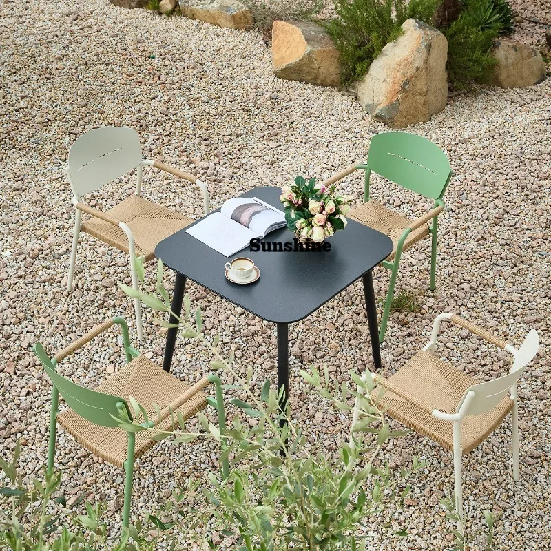 Waterproof Wicker Patio Furniture Set, Outdoor Garden Rattan Chairs & Table for Balcony, All-Weather Terrace Lounge Set