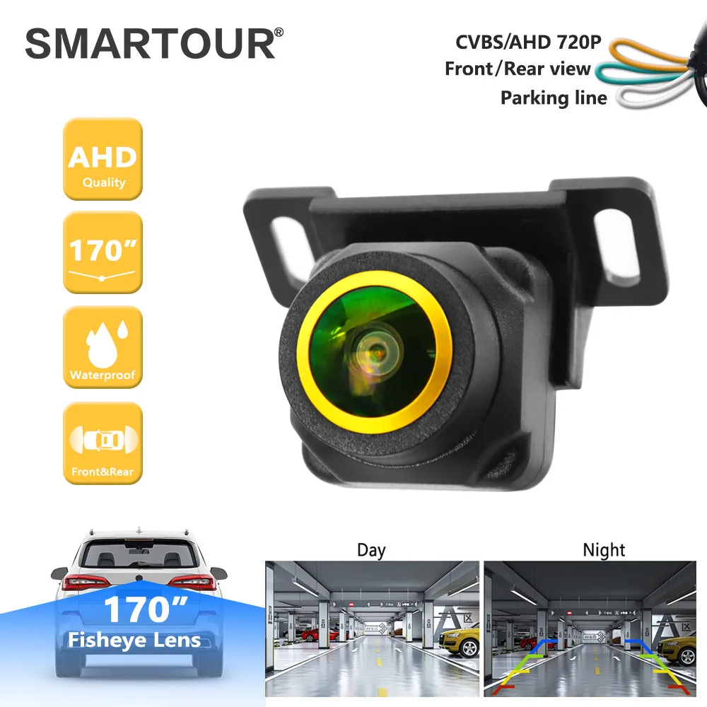 

SMARTOUR CCD Starlight Night Vision Fisheye Waterproof Car Parking Assistance Vehicle Front Rear View Reverse Backup Camera