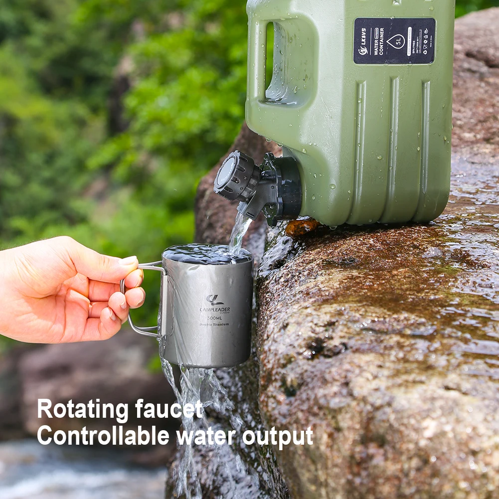 5L Camping Water Container Large Capacity Outdoor Water Bucket Portable Car Water Tank with Faucet for Camping Cooking Picnic