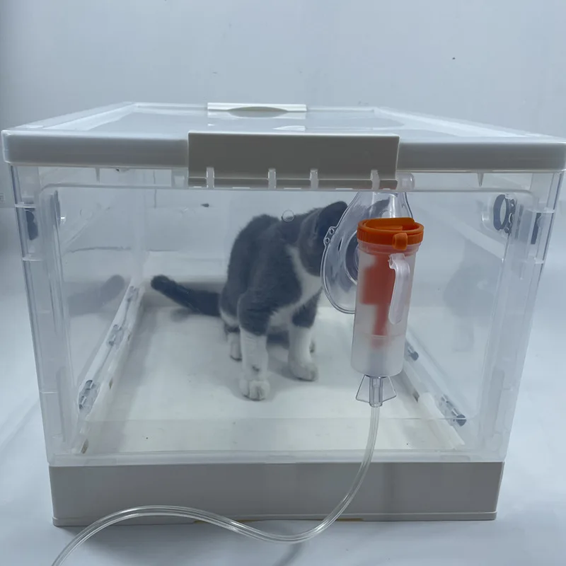 New Veterinary Pet Atomization Nebulization Box Oxygen Cage Room Foldable Easy To Carry Nebulization Box Oxygen Room For Pets