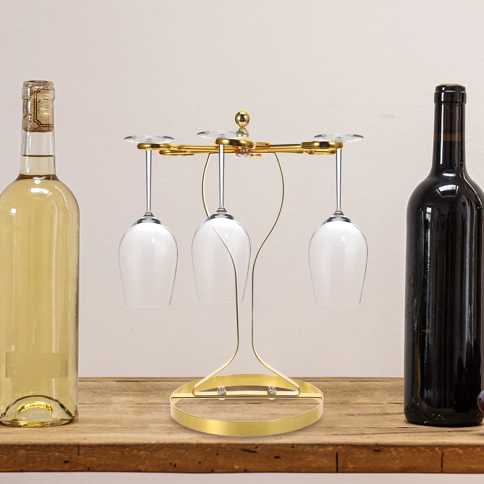 

Glass Storage Rack Retro Golden Hanging Cup Holder Double Size Fits St Glasses Kitchen Bar Accessories Reusable