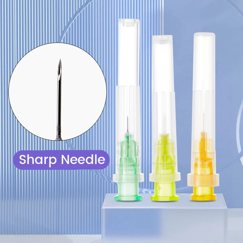 Disposable Painless Small Needle 30G 34G 1.5mm Sharp Tip Meso Irrigator For Superfine Beauty Needle Eyelid Lip Tool