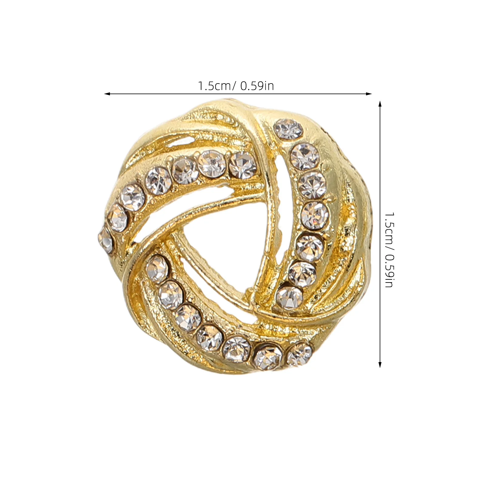 دبوس طية صدر السترة على شكل دائرة ذهبية، مشبك طوق معدني أنيق للنساء، إكسسوار بروش مناسب آمن، ظهر دبوس مزخرف أنيق #6