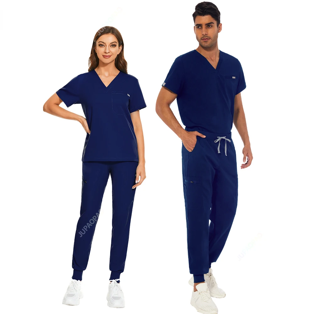 

Medical Supplies Medical Uniform Nurse Doctor Scrub Sets Women Men V Neck Top Drawstring Pants Nursing Uniform Lab Spa Workwear
