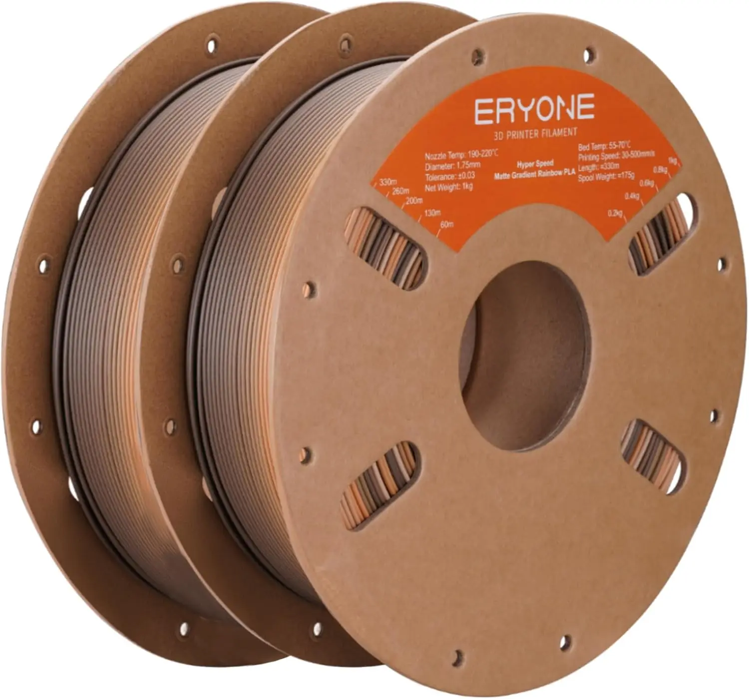 

Матовая градиентная радужная PLA-нить 1,75 мм, многоцветный материал для 3D-печати, катушка 2 кг для гладкой печати