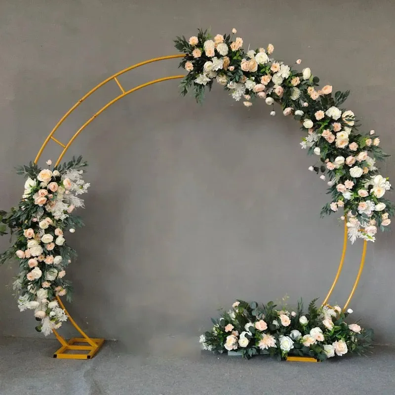 

Outdoor Wedding Arch Iron Double Arches, Geometric Shelf, Artificial Flower Stand, Party Stage Backdrop Decor Arches