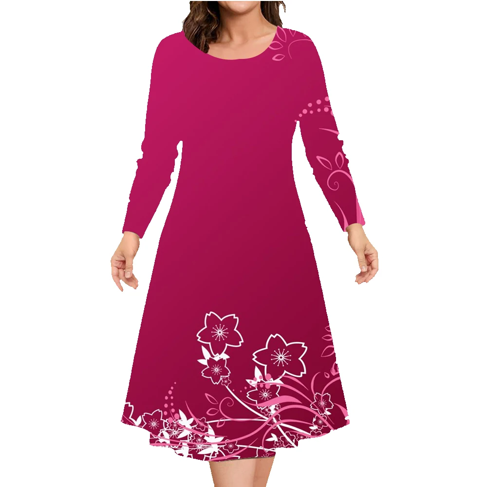 Robe trapèze imprimée à manches longues pour femmes, pull décontracté, vêtements pour femmes, mode automne et hiver, robes grande taille 9XL