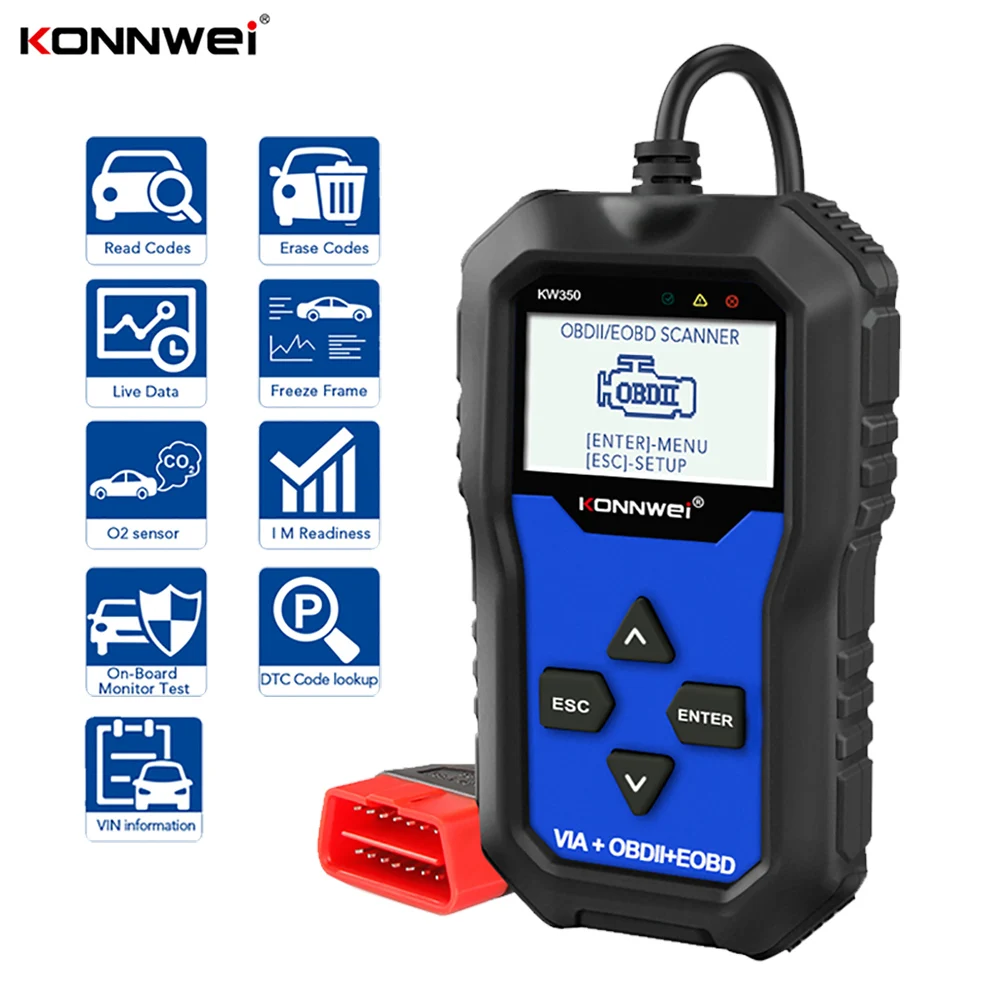 

KONNWEI KW350 OBD2 Car Diagnostic Scanner Auto Code Scanner ABS Airbag Oil Service Diagnostic Tool For VAG AUDI SEAT SKODA VW