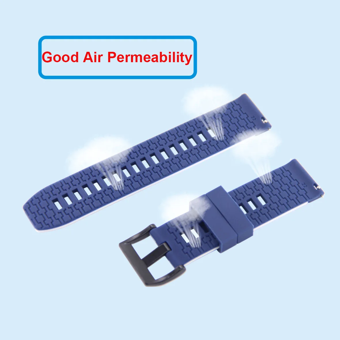 حزام ساعة سيليكون قابل للتنفس 20 مللي متر 22 مللي متر لساعة سامسونج جالاكسي 6 5 برو/4/كلاسيك/جير S3 فرونتير/سوار رياضي نشط #5