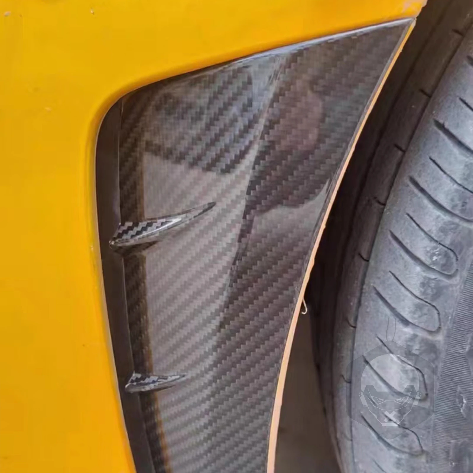 For Mercedes-Benz C-Class W205 2019-2021 Real Carbon Fiber Front Bumper Side Fender Air Vents Cover Car Accessories Modification