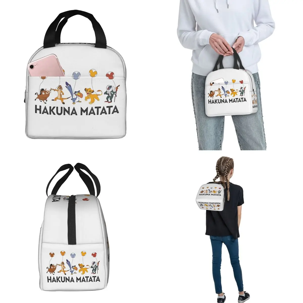 الأسد الملك هاكونا ماتاتا المملكة سفاري معزول أكياس الغداء حقيبة حرارية وجبة الحاويات حمل علب الاغذية الغذاء حقيبة المدرسة في الهواء الطلق #3