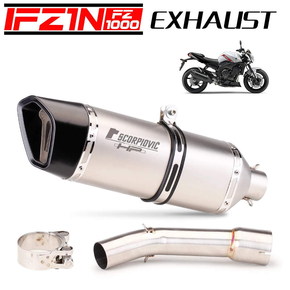

Мотоциклетный глушитель, выхлопная труба среднего звена для FZ1 N S F FZAER FZ1N FZ1000 ZX1000 2005-2016, без шнуровки