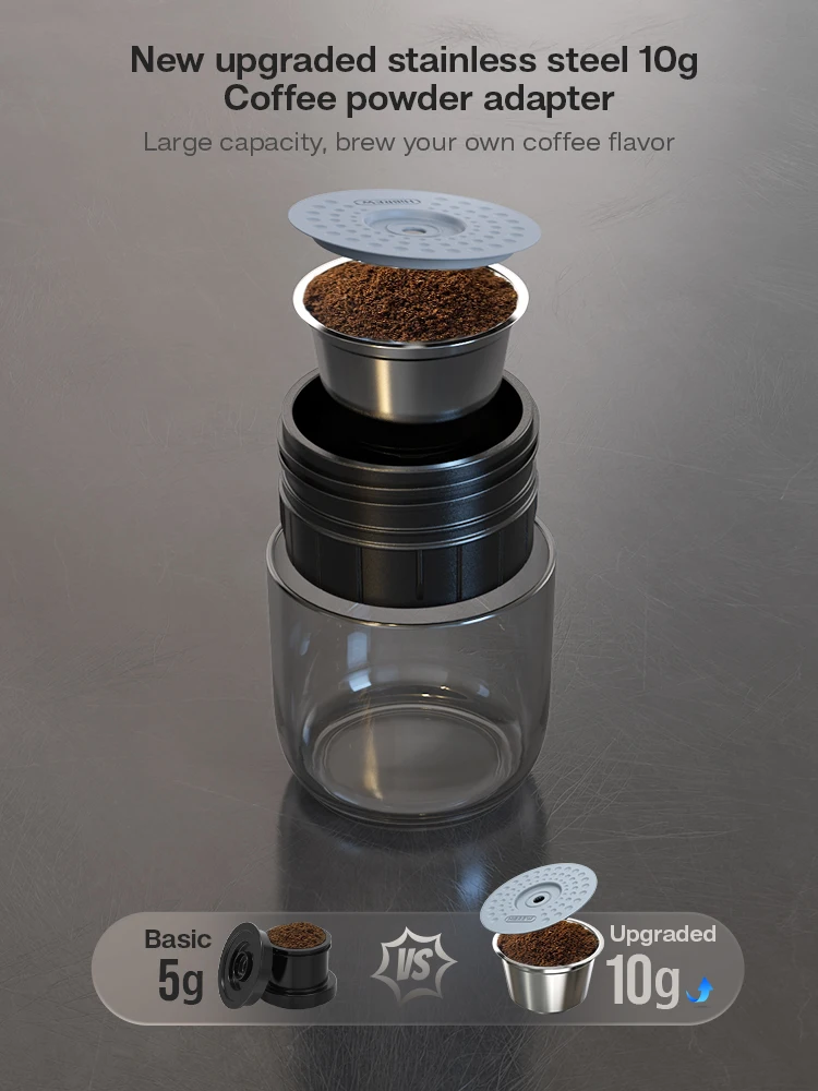 Portable Coffee Machine for Car & Home,DC12V  Expresso Coffee Maker Fit Nexpresso Dolce  Pod Capsule  Coffee Powder H4A