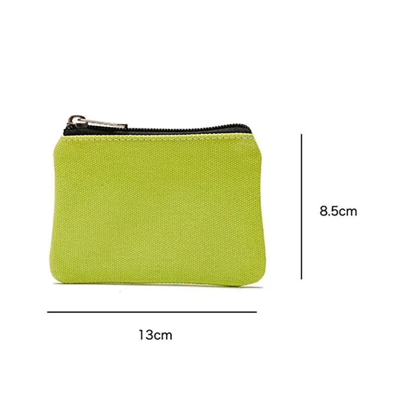 SGB1  Small Cotton Plain Canvas Coin Purse Zipper Short Thin Cloth Change Bags Fashion Women's Key Bag