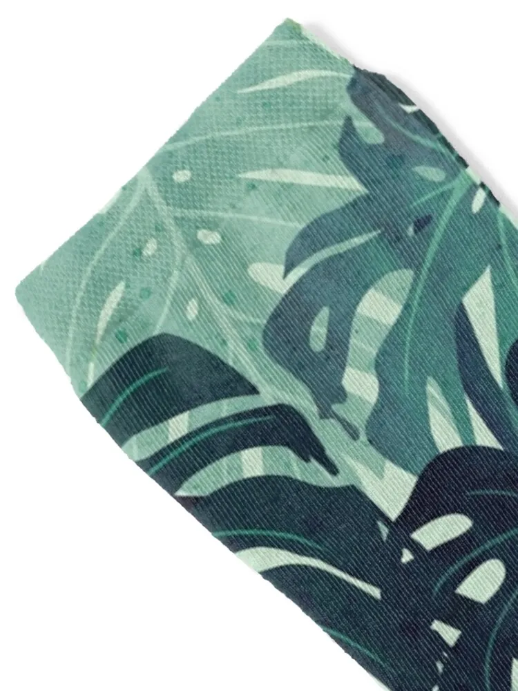 Monstera Melt (in Green) Socks aesthetic christmas gifts Stockings man japanese fashion Socks For Women Men's