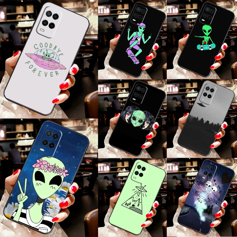 Estética alienígena espaço menina caso para oppo a15 a16 a17 a58 a78 a98 a5 a9 a91 a52 a72 a76 a96 a74 a94 a54 s a57 a77 capa