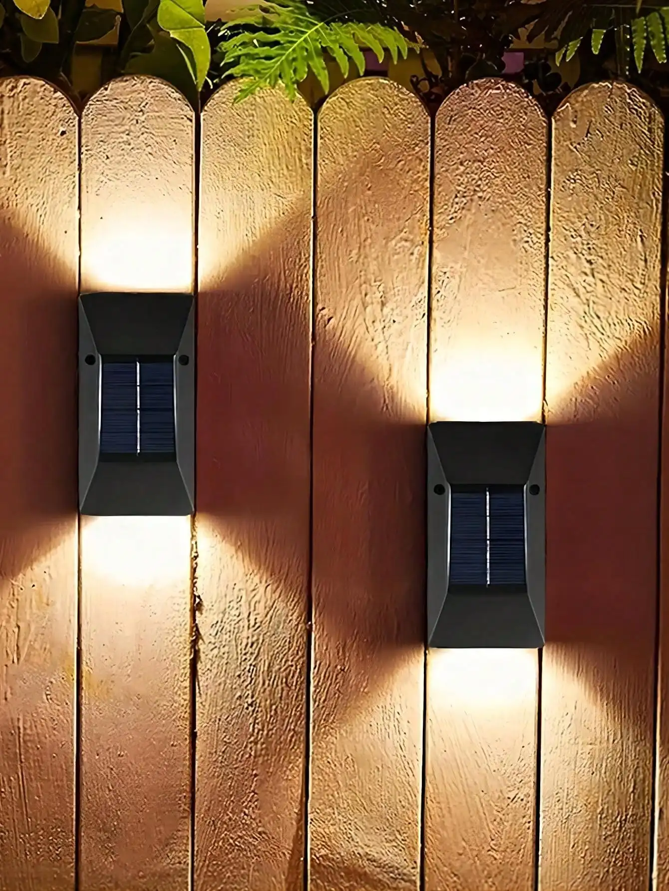 2pcs Solar Up-Down Wall Lights, Waterproof LED Step Lights for Garden Fence Patio