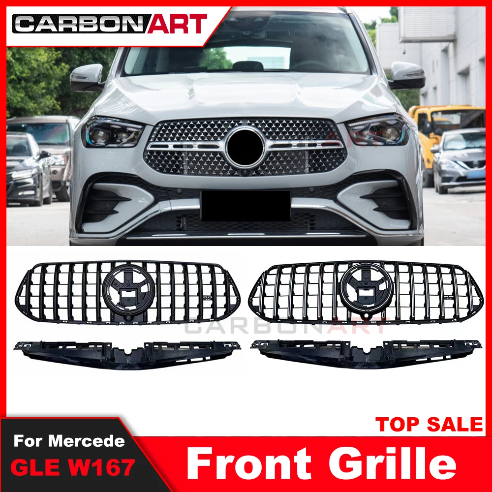 Front Bumper GT Grille For Merced New GLE Class GLE350 GLE450 W167 Panmerica Grille W167 GT Style Grille