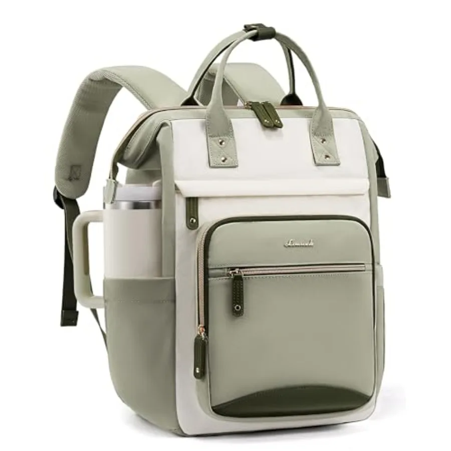

Laptop Backpack for Women Work Bag with Large Capacity Cup Side Pocket, 15.6 Inch Waterproof Computer Backpacks