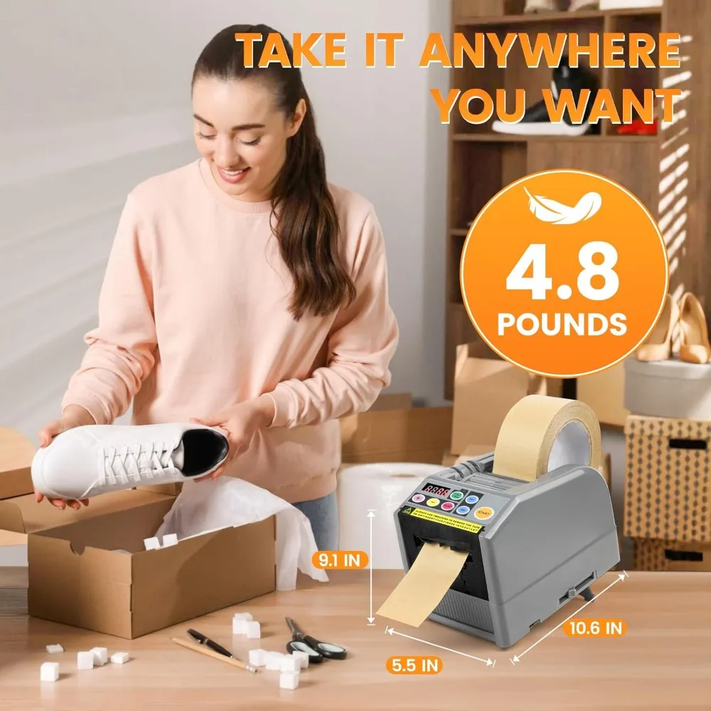 آلة قطع الشريط الجديدة، قطع دقيق 999 مم، موزع أشرطة أوتوماتيكي، مثالية للشحن والمدارس والمطاعم والأعمال والمنزل