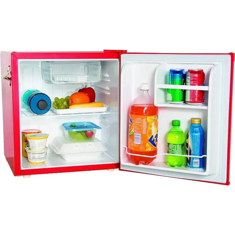 FRIGIDAIRE EFR176-RED 1.6 cu. ft. Retro Bar Fridge with Side Bottle Opener, Red