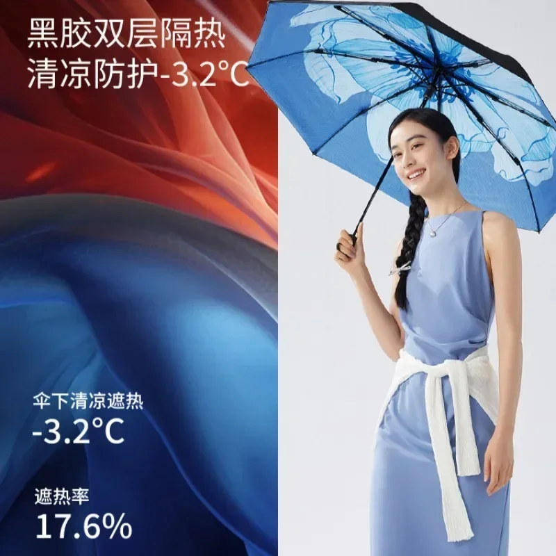 

Big flower double-layer sunscreen umbrella vinyl large-area parasol female anti-ultraviolet three-fold sun umbrella