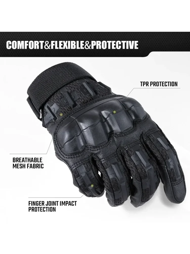 AliExpress NONE Outdoor Tactical Gloves Touch Screen PU Leather Sport Hunting Hiking Combat Airsoft Shooting Cycling Hard Shell Non-slip Mittens