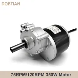 350w 24v 75rpm / 120rpm Low Speed Brush Motor, Wheel Chair DC Gear Brushed Motor Large Torque Electric Motor