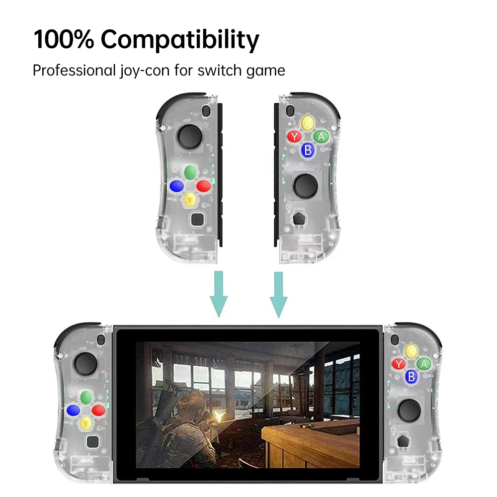 BT 5.2 Controller Joypad For Nintendo Switch L/R Joystick Wireless Gamepad Dual Vibration Wake Up Control JoyCon Function