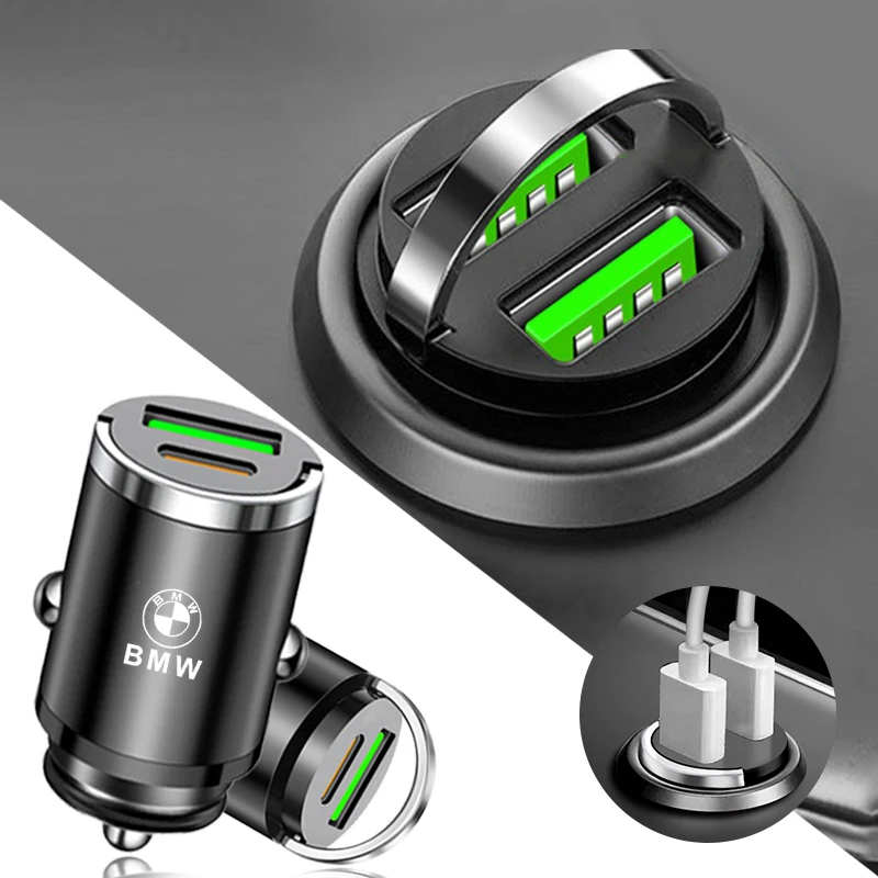 

100W Car Charger Fast Charging Mini Pull Ring Car Phone Charger For BMW E90 E46 E93 F15 F10 F01 F11 F20 F21 F30 F31 F32 F33 F34