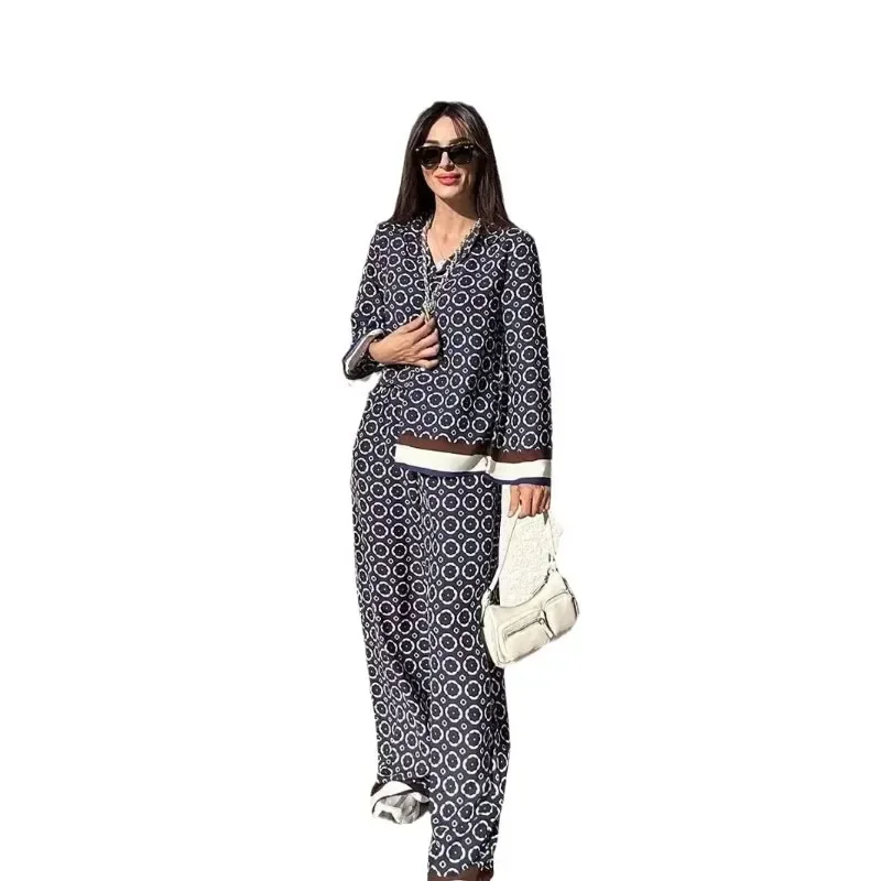 New Arrival Fashion Casual Printed Long Sleeve Shirt Women 2 Piece Set Outfit Women\'s Suit Pants Sets Ensemble 2piece Femme Pant