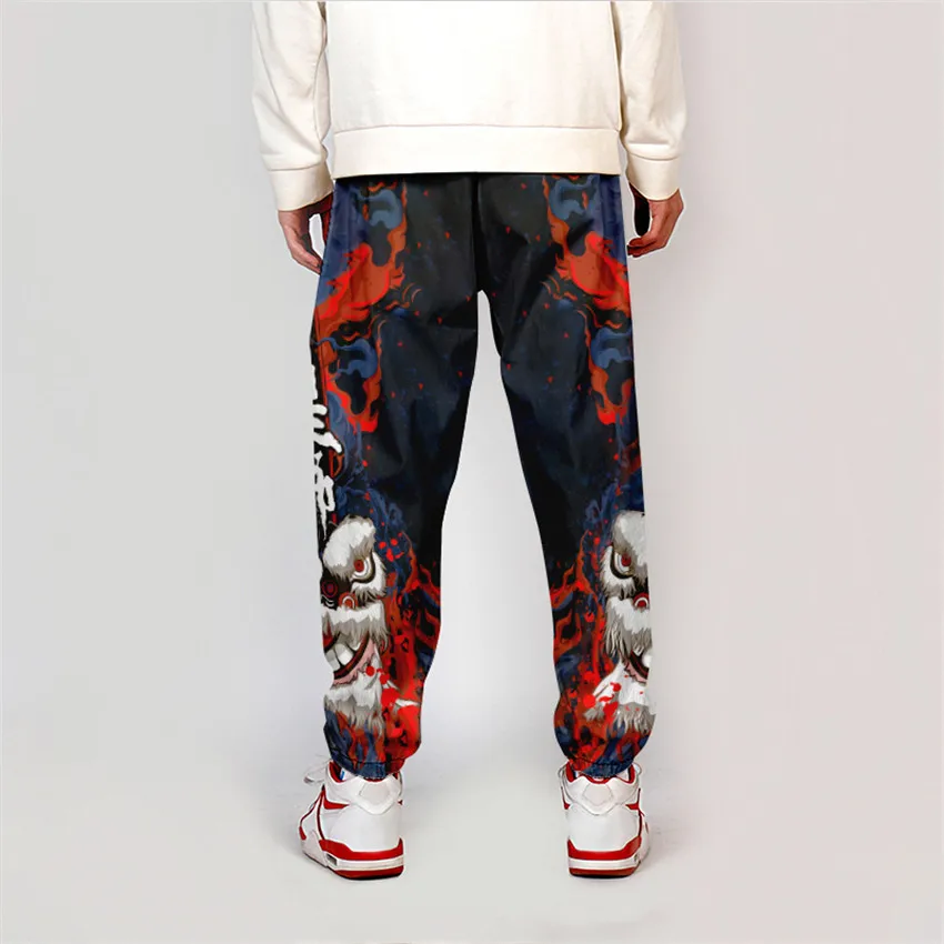 New Chinese Lion Dance Sweatpants Women/Men Fitness Joggers Spring Streetwear Anime Trousers Fashion Pants