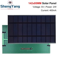 TZT Smart Electronics 400mA 5V 2W Solar Cells Solar Panel Phone Charger Home Improvement 142mm*85mm Polycrystalline Silicon