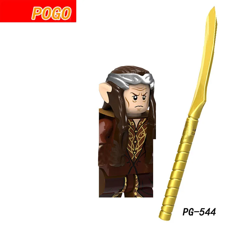 PG544 Elven lord  Action Anime Minifigures Building Blocks The Rings   Alcalde   Multiple Weapon Accessories