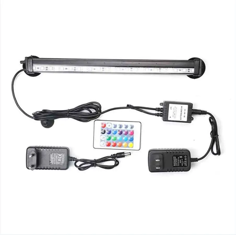 LED Air Bubble Light Submersible Fish Tank Lamp with Remote Control Color Changing Oxygenation System for Aquarium