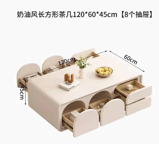 

Cream wind tea table TV cabinet combination living room household high-end small apartment creative network red advanced sense 2