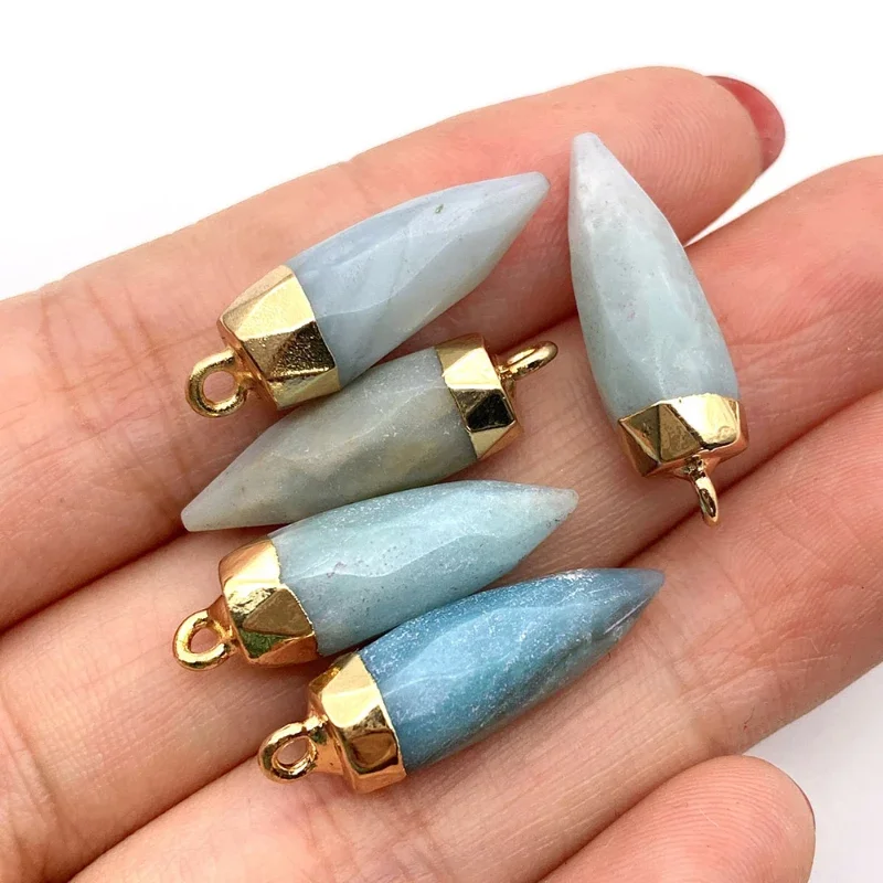 Pendant Natural Gem Stone Healing Pink Quartz Agates Hexagonal Crystal Pendant Vintage Jewelry for Women DIY Jewelry Accessories