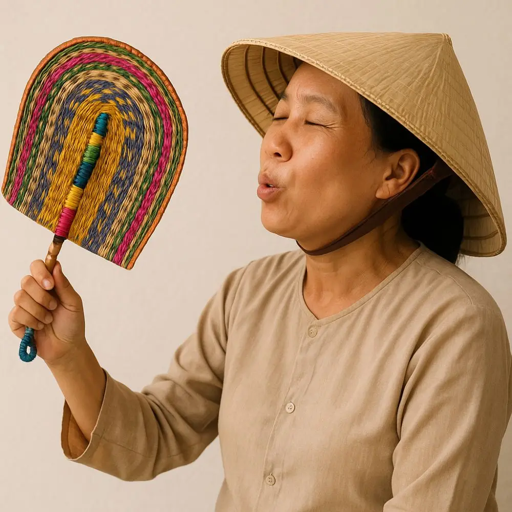 

Colorful Striped Patterns Seagrass Woven Fan Vintage Bohemian Hand Braided Fan Anti-Mosquito Lightweight Cattail Fan Beach