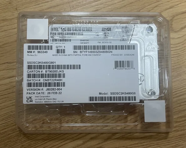 

Для SSDSC2KB480G801 S4510 480G SATA Enterprise SSD