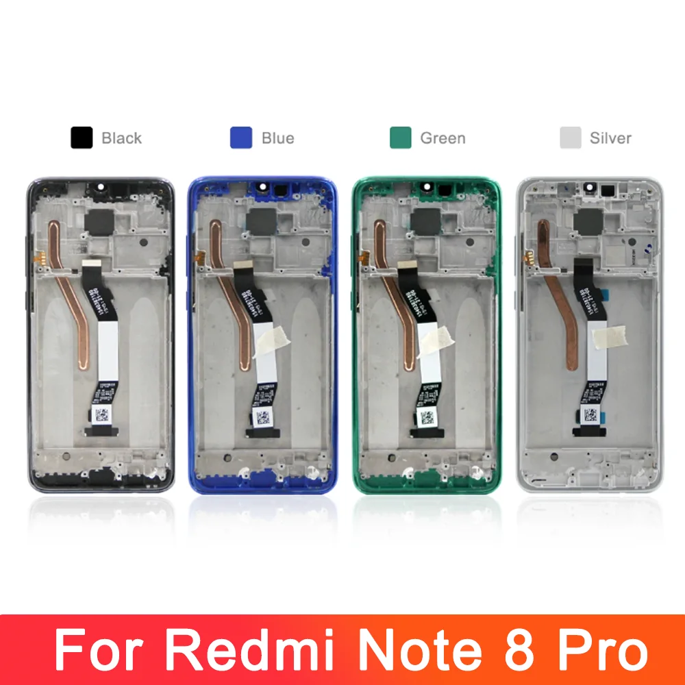 For Xiaomi Redmi Note 8 Pro LCD Display Touch Screen with Frame, For Redmi Note8Pro M1906G7I LCD Display Replace