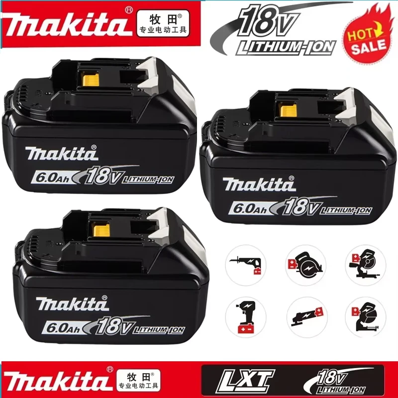 

Makita 18V Battery 6AH 5AH 3AH Li-ion Replacement LXT BL1860B BL1860 BL1850 BL1830 DHP482RFX9 BL1815 LXT400 for Cordless Drills